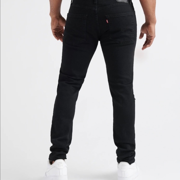 Levi's 512 Slim Taper Jeans Black Denim Stretch Men's 36x32 (actual 30" inseam) - Picture 2 of 8